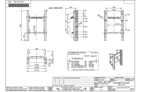 Preview: Anhängebock John Deere - 3040 - 3640 & 3050 - 3650