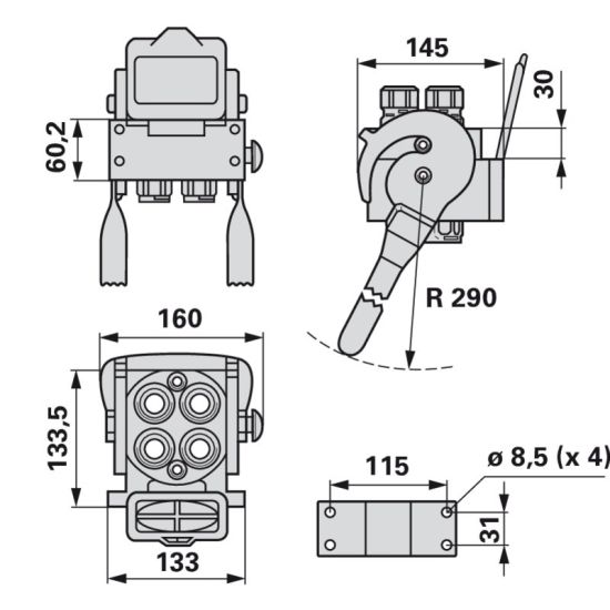 Multikuppler 2P508 Fix und Mobilteil