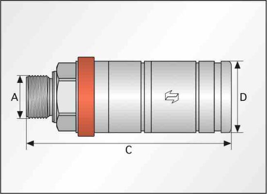 Steckkupplung Push Pull  7/8 UNF