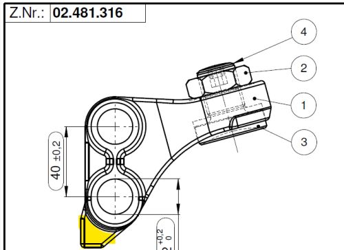 Preview: Niederhalter Set K 80 mit Schraube (2.481.316, 02.481.316, 77702481316)