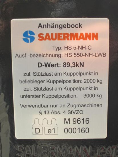 Sauermann Anhängebock HS 550LWB/HS 5-NH-C