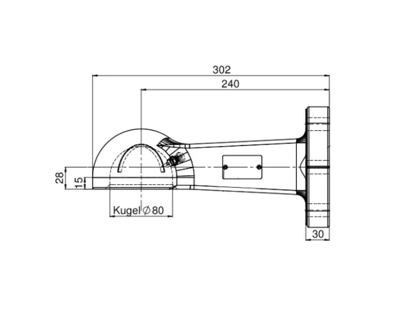Kugelzugöse K80 Scharmüller 00.652.970.0-A90 senkrechter Flansch 100x110
