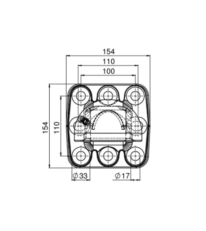 Kugelzugöse K80 Scharmüller 00.652.970.0-A90 senkrechter Flansch 100x110