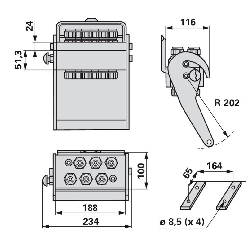 Multikuppler 2 P 606 1/2 Fix und Mobilteil