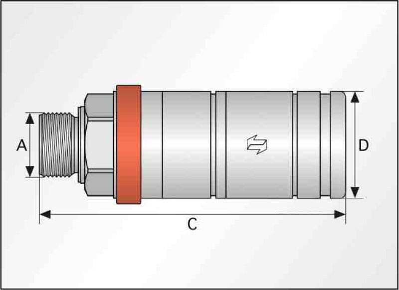 Steckkupplung Push Pull für Ringnippel M22x1,5